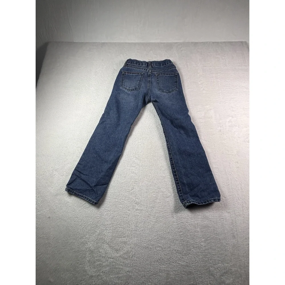 Old Navy Boys Jeans Size 7 Straight Leg Adjustable Waist Medium Wash Blue Denim